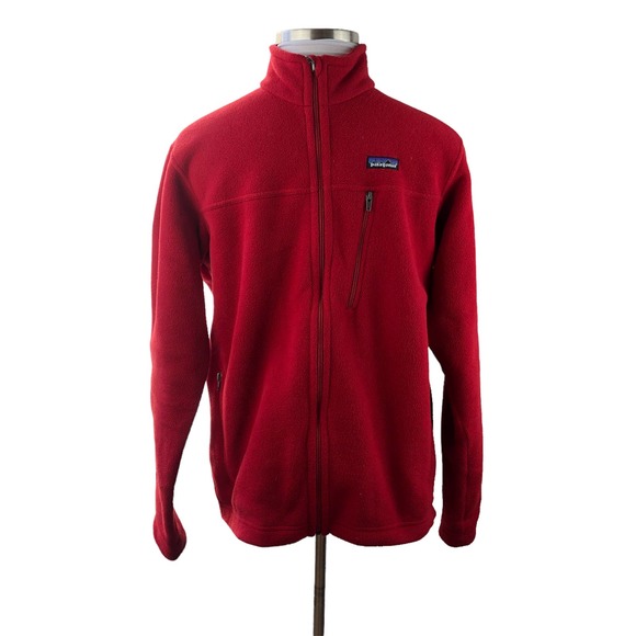 Patagonia Simple Synchilla Fleece Jacket Full Zip Red Men's Size Large - Picture 10 of 11
